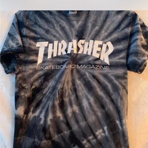 Thrasher Black and Gray Short Sleeve Tee with Logo